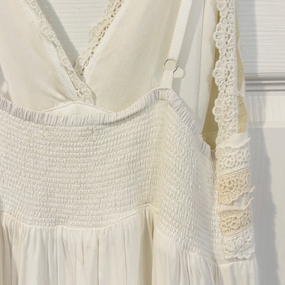 Solitaire Swim Long White and Beige Crochet Dress - Picture 8 of 11